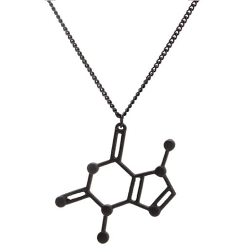 2016 New Fashion Chemical CHOCOLATE Theobromine Molecule Structure Formula Pendant Necklace For Men and Women