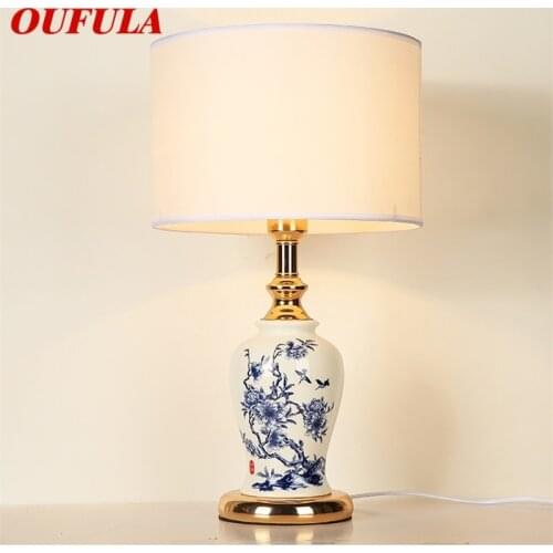 OUFULA Table Lamps Modern LED Luxury Design Creative Ceramic Desk Lights For Home Bedroom