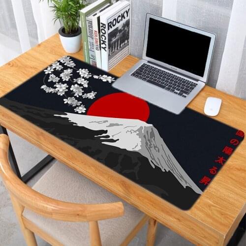 Flower Pad Large Black Gaming Mouse Pad Varmilo Mousepad Gamer 70x30 Rubber Keyboard Sakura Desk Pad Mat Table Pc Gamer Complete