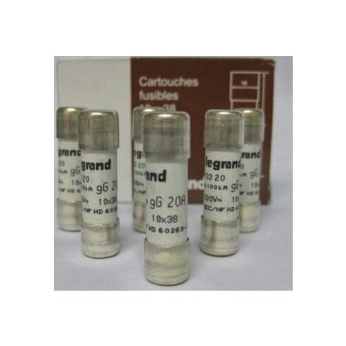 Fuses: legrand 20A 13320 500V / 13316 16A 500V / 25A 13325 500V / 32A 13332 400V gG 10*38