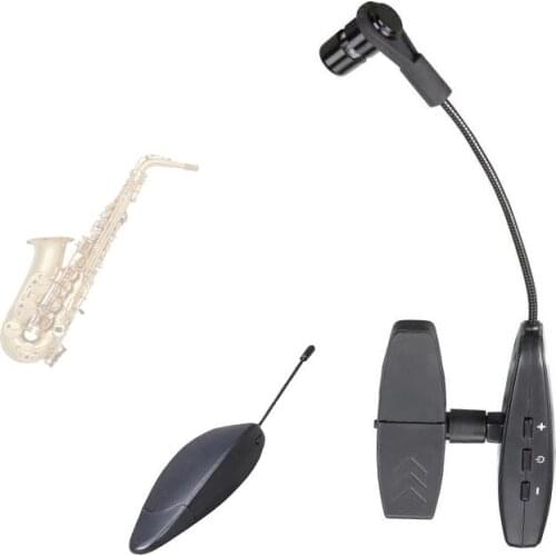 Professional UHF Wire-less Saxophone Microphone Brass Instrument Microphone for Sax French Horn Trumpet Trombone Clarinet
