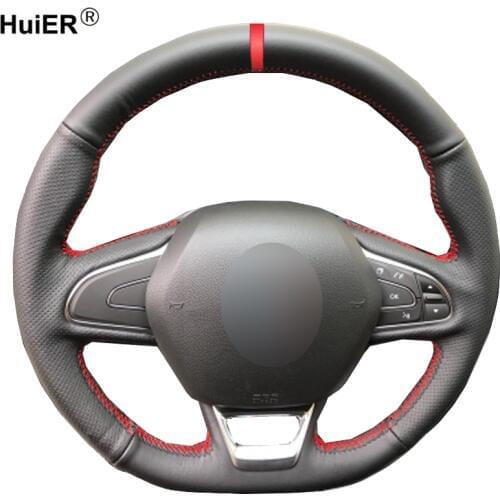 Hand Sewing Car Steering Wheel Cover For Renault Kadjar Koleos Megane Talisman Scenic 2016 2017 Volant Braid on Steering-wheel