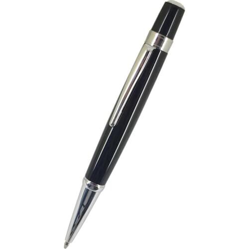 ACME Unisex Black & Silver Lacquer Ball Pen Silver Accent Twist Mechanical Famous Brand MB Style Ballpoint Pen for Writing Gifts