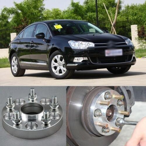 Teeze 4pcs New Billet 5 Lug 12*1.5 Studs Wheel Spacers Adapters For Citroen C5 2009-2017