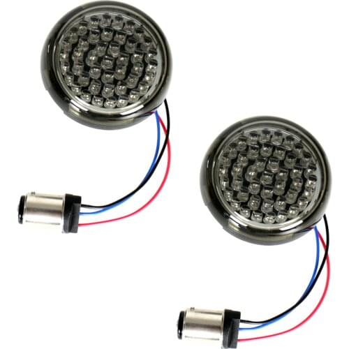 Rear 2" Bullet Style 1157 LED Turn Signal Light Inserts&Smoke Lens For Harley Street Glide Road 2010 11 12 13 14 15 16 17 18