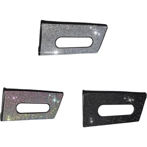 1 Pcs Crystal Car Tissue Box Towel Sets Car Sun Visor Tissue Box Holder Automotive Interior Storage Decoration Auto Accessories