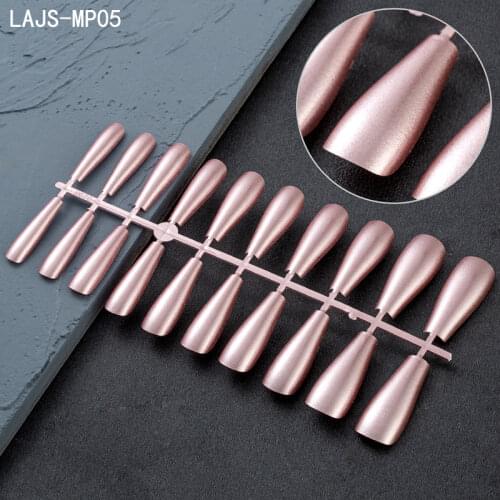 1pc Pink Blue False Nails Professional Coffin UV Tips Fashion Long Ballerina Full Cover Trapezoidal Manicure Extention Tools
