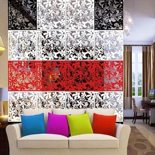 12 Pieces 3-colored Hanging Screen Room Divider Home Decor Wall Stickers Flowers Birds