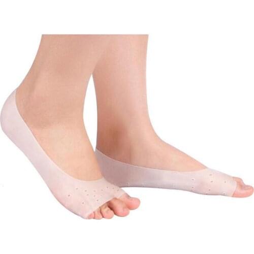 2pcs Soft Silicone Moisturizing Gel Socks For Foot Care Protector Relieve Dry Cracked Peeling Heels Shoes Insole Pedicure Tool