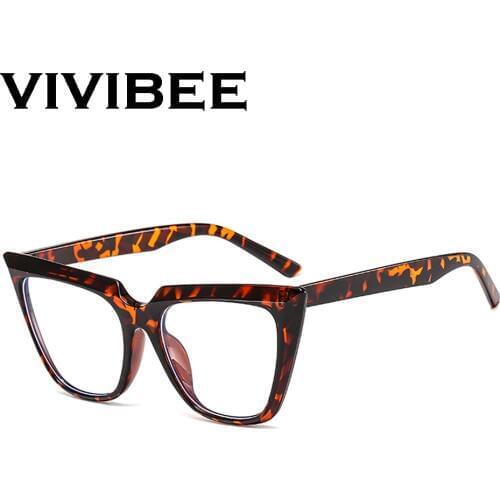 2020 Leopard Frame Cat Eye Anti Blue Light Glasses Women Retro Big Cateye Blue Blocking Office Eyeglasses Frame