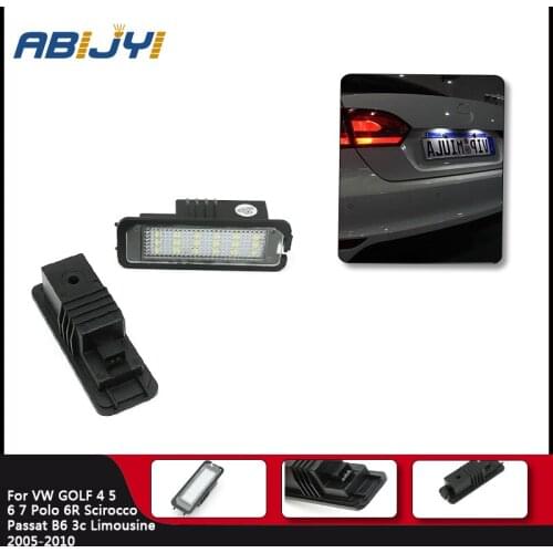2x Auto Light For VW GOLF 4 5 6 7 Polo 6R White Led Number License Plate Light Kit Canbus Error Free Car-Styling