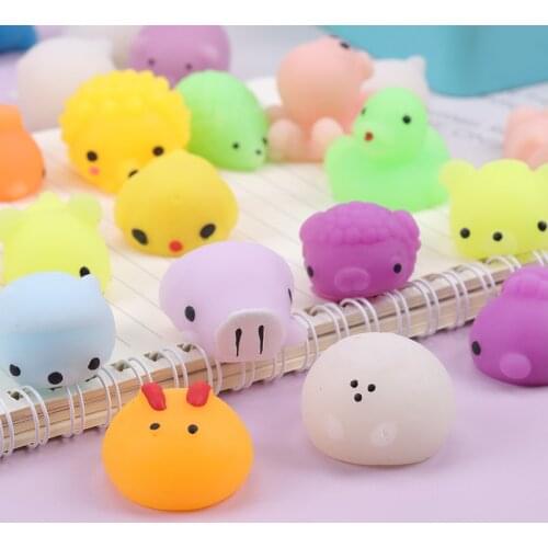 3PCS Mini Color Squishy Cute Animal Antistress Ball Squeeze Rising Abreact Soft Sticky Stress Relief Toys Funny Gift Toys