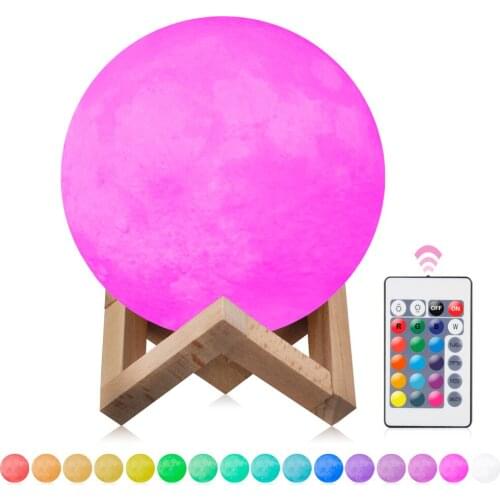 Touch and Pat 3D Moon Lamp Creative Childrens Gift Table Lights LED Energy Saving Bedside Christmas Decoration