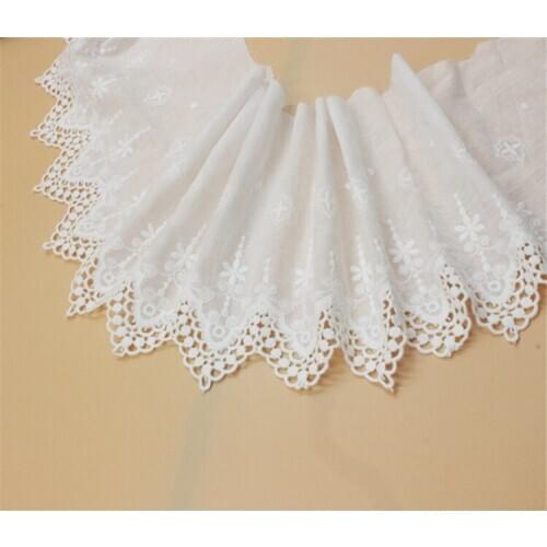 5 yards off white handmade cotton cotton embroidery lace hollow width 18 cm free shipping SS97