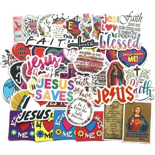 50PCS Cartoon Jesus Christ Love Faith Cute Sticker For Case Suitcase DIY Laptop Guitar Skateboard Toy Lovely Decals Stickers F4