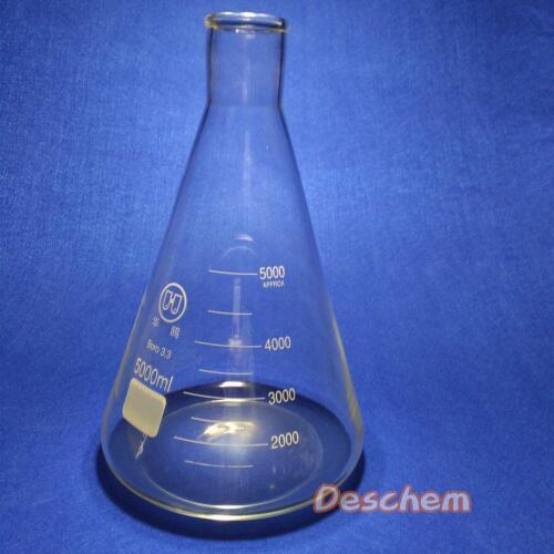 5000ml,Glass Erlenmeyer Flask,5L,laboratory Conical Bottle,W/Normal Neck