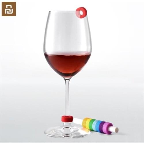 8 Pcs Youpin Circle Joy Wine Glass Identification Ring Identification Markers Red Wine Food Contact Level Wide range of cups lig