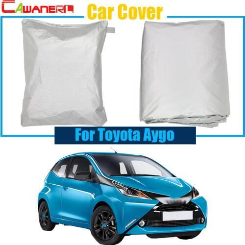 Cawanerl Car Cover Outdoor Sun Snow Rain Resistant Protection Anti UV Dust Proof Cover Sun Shade For Toyota Aygo High Quality