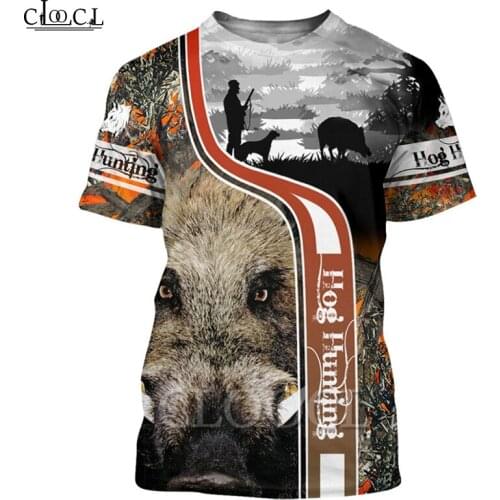 CLOOCL 2021 Summer Men T Shirt 3D Print Wild Boar Hunting Camo T-Shirts Harajuku Casual Short Sleeve Tee Shirts Unisex Cool Tops