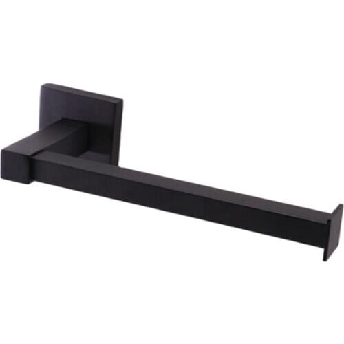 Stainless Steel and Zinc Alloy Bathroom Toilet Paper Holder Black Tissue Roll Holder Wall-Mounted Bathroom Towel Holder