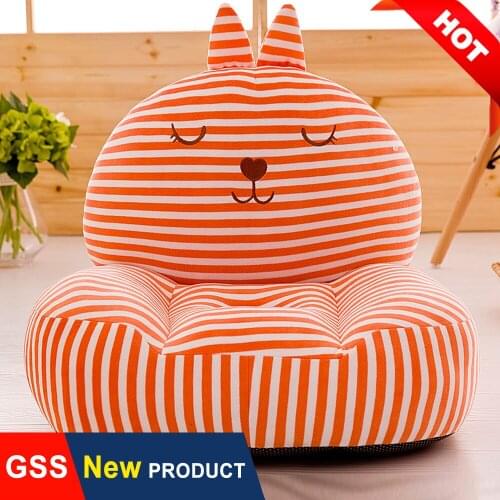 Dropshipping Baby Kids Cute Cartoon Bean Bag Sofa Chair Slipcover No Filler Boy Girl Children Fluffy Lazy Sofa Floor Seat Couch