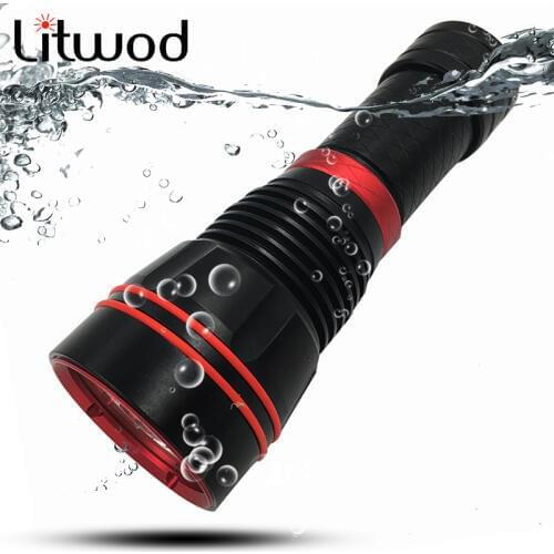 Diving Flashlight Waterproof 150m 15 Hours Shock Resistant,hard Light,self Defense Led Bulbs Litwod Stepless Dimming Aluminum