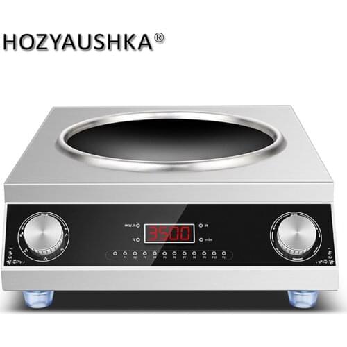 HOZYAUSHKA single-head 3500W high-power induction cooker stainless steel body Infineon chip dual-knob control QN-3501/QN-3503