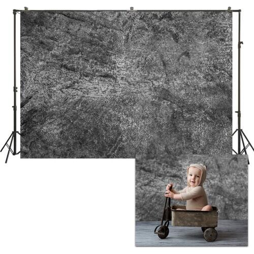 HUAYI Photo Background Newborns Portraits Photography Backdrops Studio Abstract Solid Grey Brick Wall Photoshoot Backdrop US240