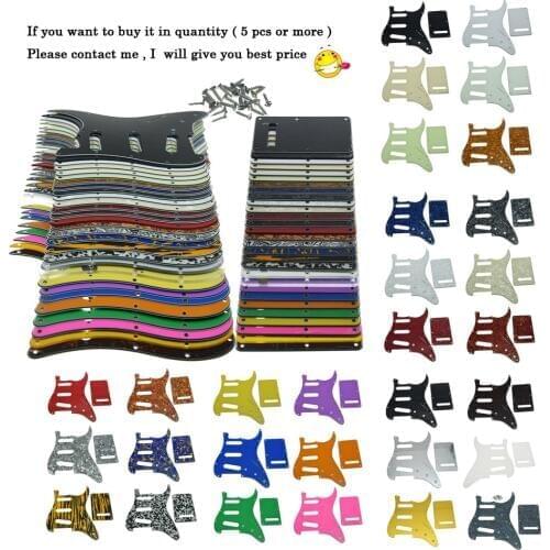 KAISH SSS Guitar Pickguard,Trem Cover and Screws fit for ST start Various Colors