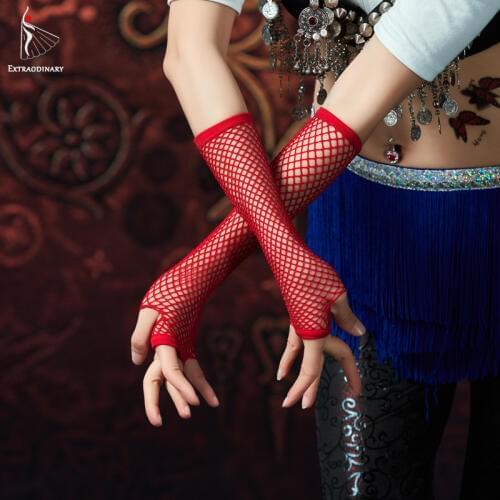 Women New ATS Tribal Arm Sleeves Adjustable Meshy Net Armbands Accessories Belly Dance Costume Meshy Sleeves Fusion Performance