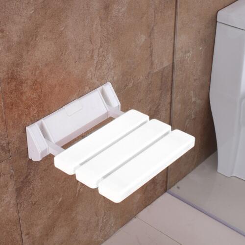 Wall Mounted Aluminum Alloy Drop-leaf Shower Bath Seat Chair Foldable Bathroom Bench for Home Sauna Room Use