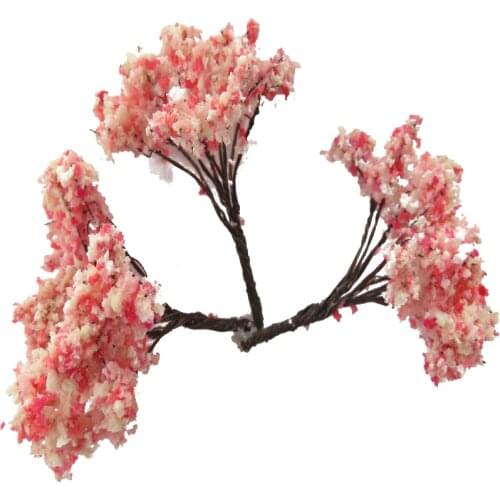 2018 NEW 6CM Pink Model Wire Trees For Ho Railroad Train House Park Street Layout Green Landscape Scenery