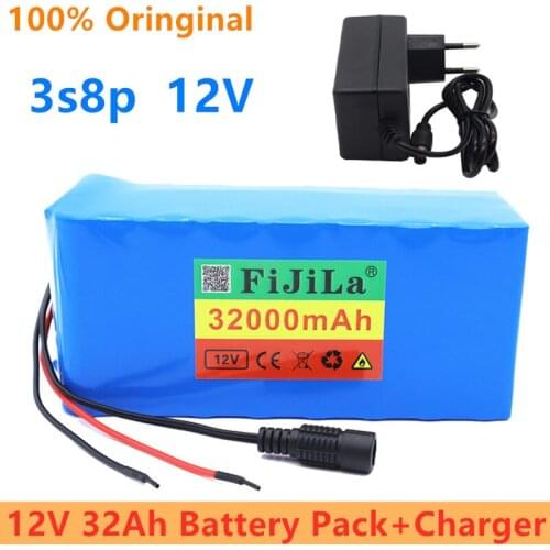 Original Large capacity 12v 32Ah 18650 lithium battery protection board 12v 32000mAh for inverter miner light with BMS + charger