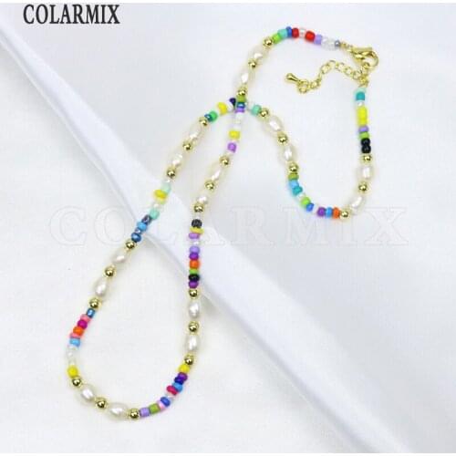 3 Pcs Colorful Beaded Strand Necklace Handmade Beaded Chocker Necklace Jewelry Accessories Jewelry Necklace Gift 9966