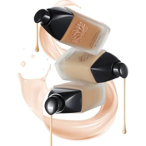 Full Concealer Matte Liquid Foundation Bulk Private Label Cosmetics Makeup Primer Base Refreshing Skin Feel Waterproof Wholesale