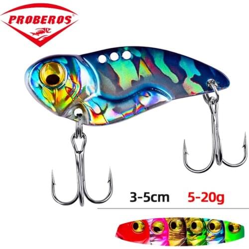 PRO BEROS 5/8/14/20g 3D EyesMetal Vib Blade Lure Sinking Vibration Baits Artificial Vibe for Bass Pike Perch Fishing 6 Colors