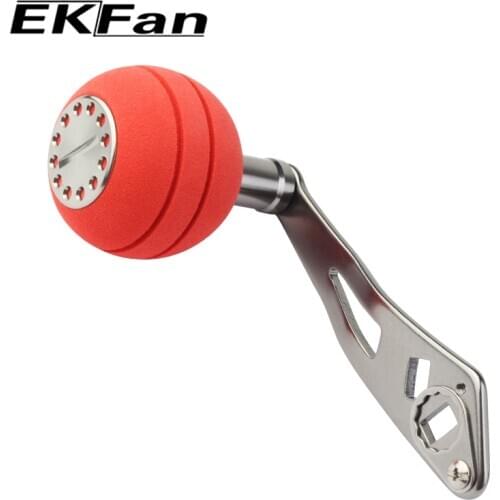 EKFan double hole 8*5MM EVA knob Aluminum alloy fishing reel handle for fishing reel parts left & right hand available parts