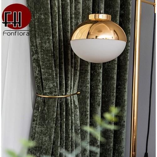 Chenille Curtains For Living Room Retro Olive Green Thick Luxury Bedroom Curtains Window Treatments Custom Size Single Panel