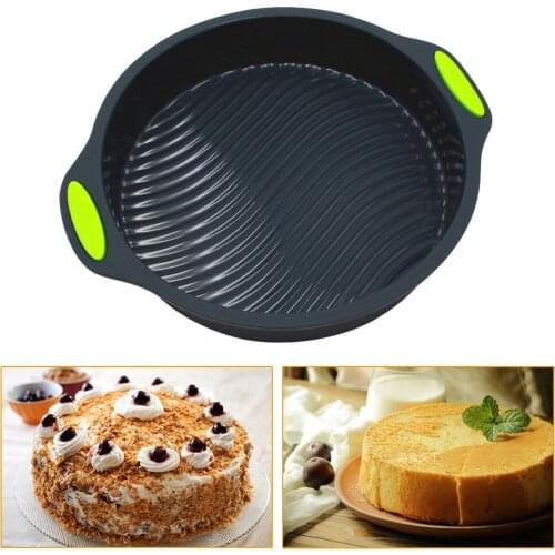 9-Inch Food Grade Silicone Round Cake Pan Non Stick Reusable Large Baking Pans Silicone Cake Mold for Kitchen Oven Kitchen Tools