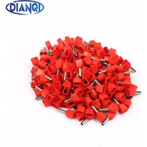 TE1508 Two Pre-insulated Pipe-shaped End Cold pressed terminals/Cable Connector/Wire Connector 1000PCS/Pack
