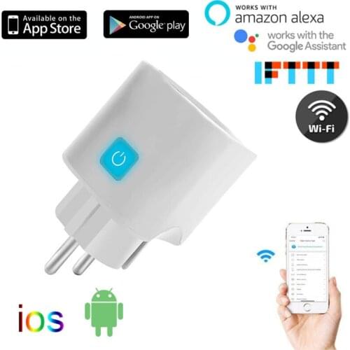 Standard 10A EU Smart Wifi Plug With Power Monitor, Smart Socket Outlet Works With Amazon Echo Google Home Alexa Voice Control