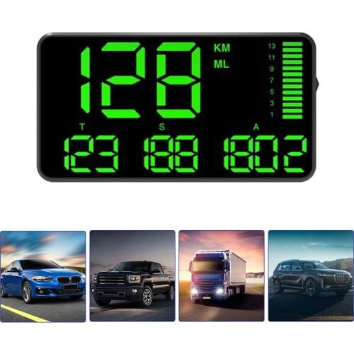 Universal GPS Head-up Display HUD Car Speedometer KM/H MPH Speeding Alarm Projection On Car Glass For Bike Motorcycle Truck