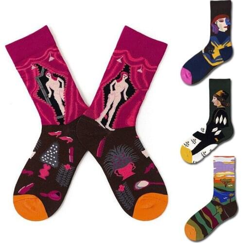 Women Long Sock Cartoon Print Creative Fashion Personalized Novelty Men Women Socks Winter Warm Comfortable Cotton Socks