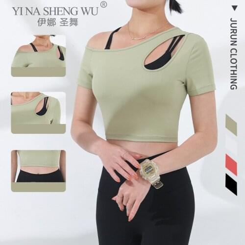 Women Gym Yoga Crop Tops Yoga Shirts Short Sleeve Workout Hollow Out Tops Fitness Running Sport T-Shirts Training Sportswear