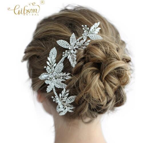 Wedding Hair Clip Bridal Accessories Leaf Rhinestone Women Headpiece Hair Claws Fashion Jewelry Barrette