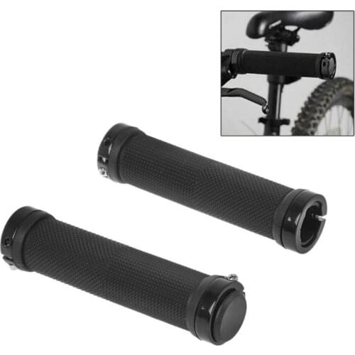 1 Pair Cycling Bike Handlebar Black Lock On Bicycle Handle Grips Road MTB BMX