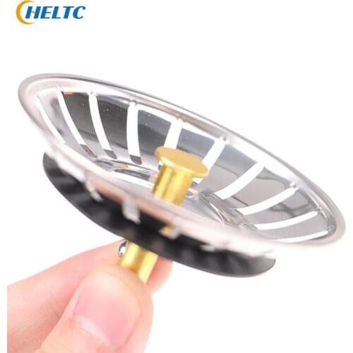 1PCS Sink Floor Drain Stainless Steel Kitchen Sink Filter Mesh Durable Rubber Sealed Wash Basin Bathroom Hair Filter Ring