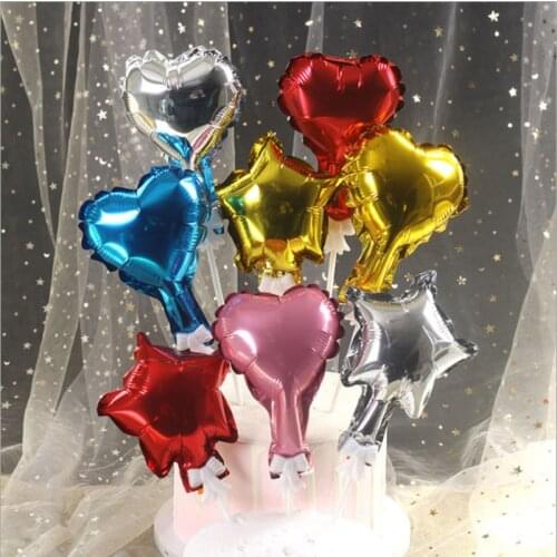 10pcs 5inch Foil Star Balloons Heart balloon Wedding Decoration Silver Gold Heart Balloons Birthday Baby Shower Wedding Supplies
