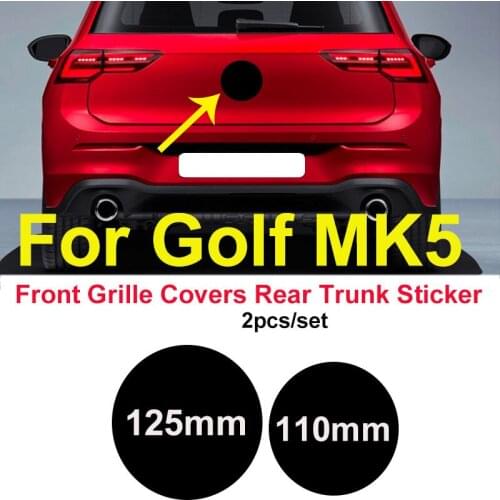 2Pcs Car Accessory Auto Car Hood Grill Emblem 125mm Car Rear Trunk Boot Badge 110mm abs/CHROME for Golf MK5 Car Styling
