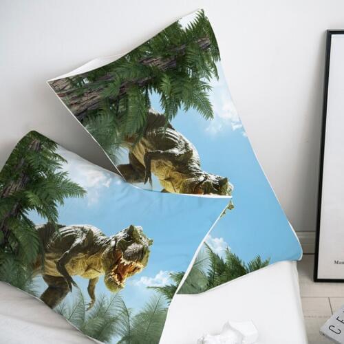 3D Pillow Case,Custom Pillowcase 50x70 50x75 50x80 70x70 Decorative Pillow Cover,Dinosaurs in Jurassic Park Bedding